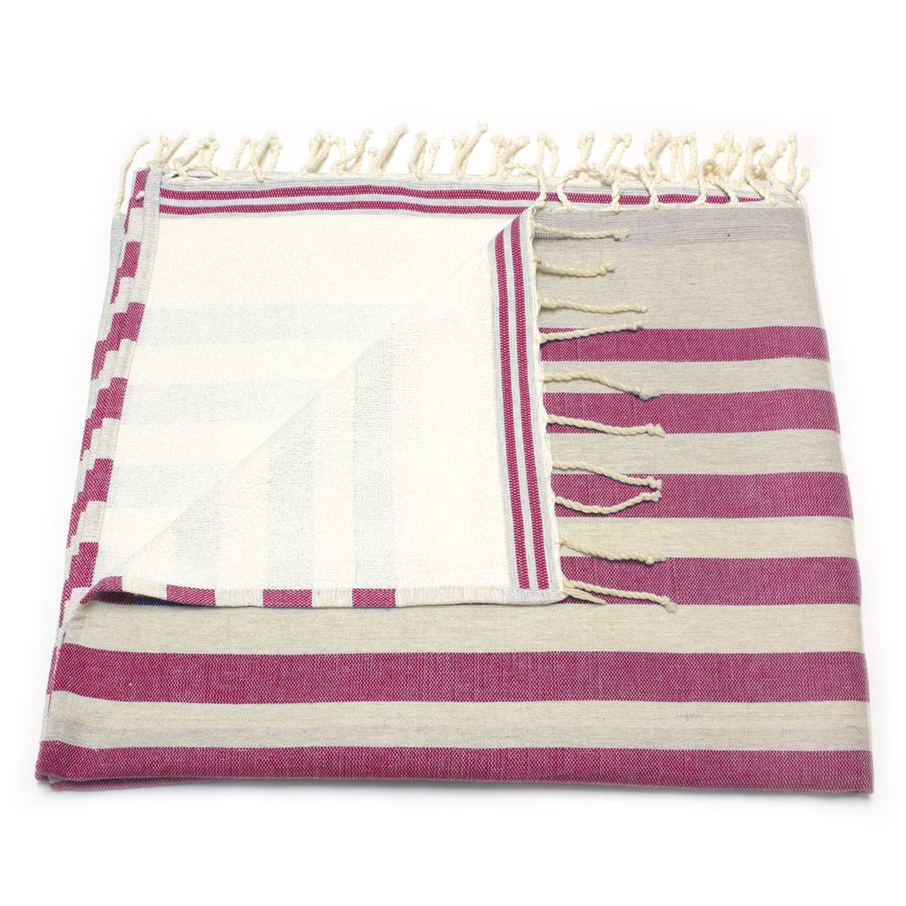 Tuch *Fouta* Hamamtuch Frottee, Dark Cherry 180x100cm