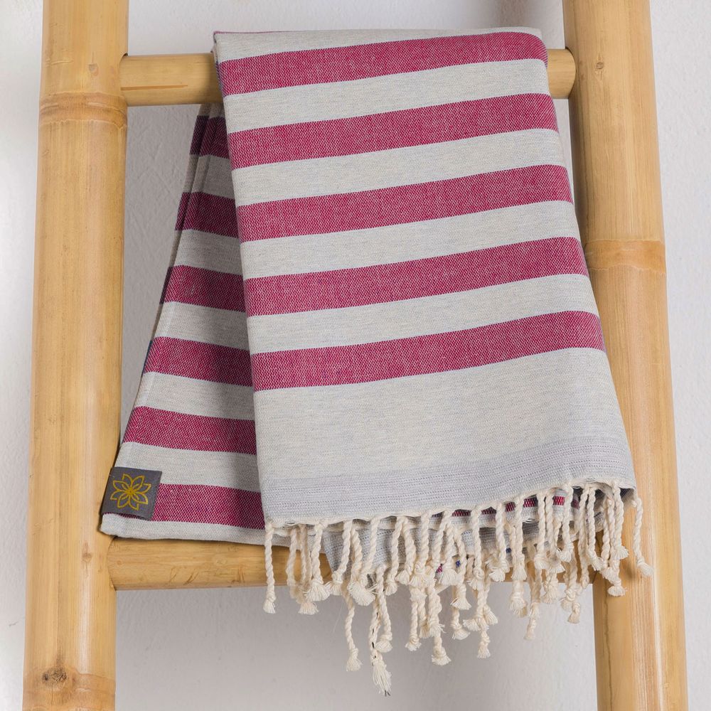 Tuch *Fouta* Hamamtuch Frottee, Dark Cherry 180x100cm