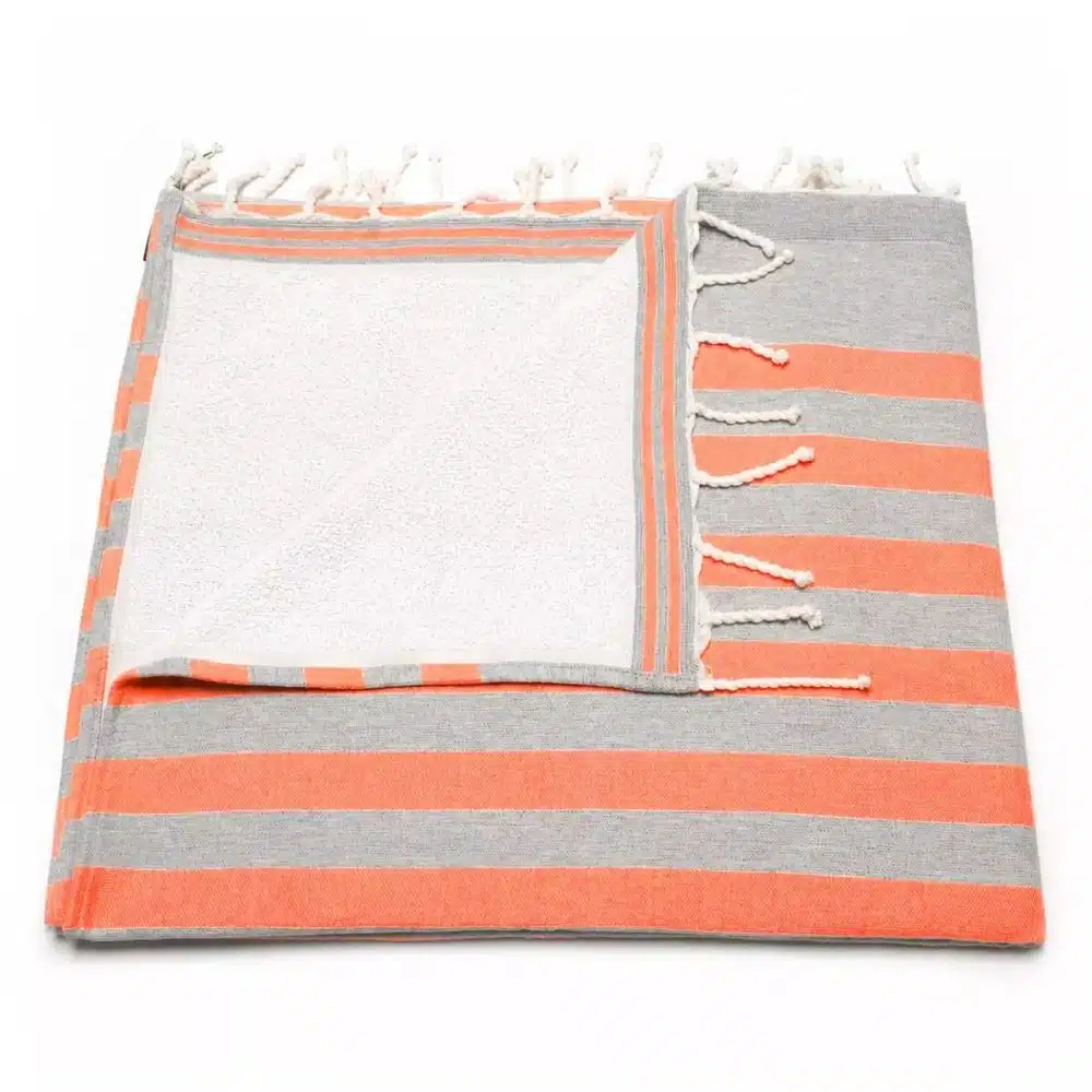 Tuch *Fouta* Hamamtuch Frottee, Neon Orange Fish 180x100cm
