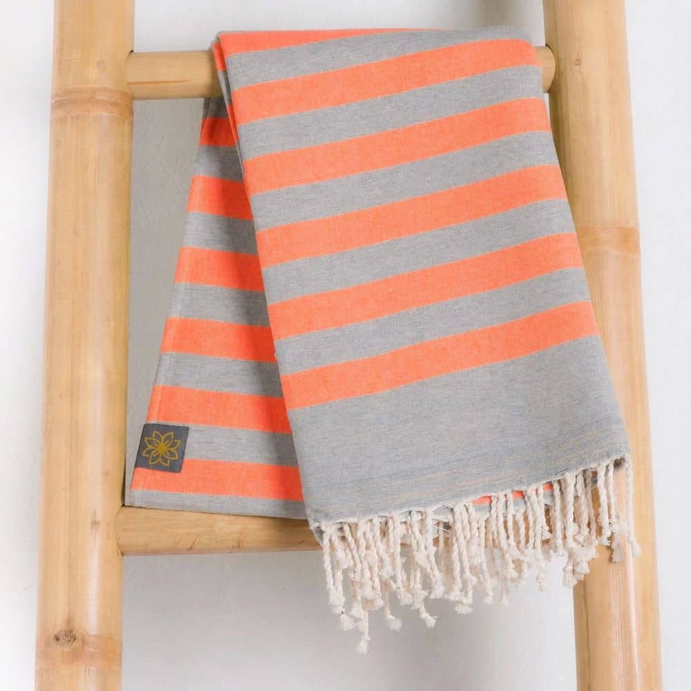 Tuch *Fouta* Hamamtuch Frottee, Neon Orange Fish 180x100cm