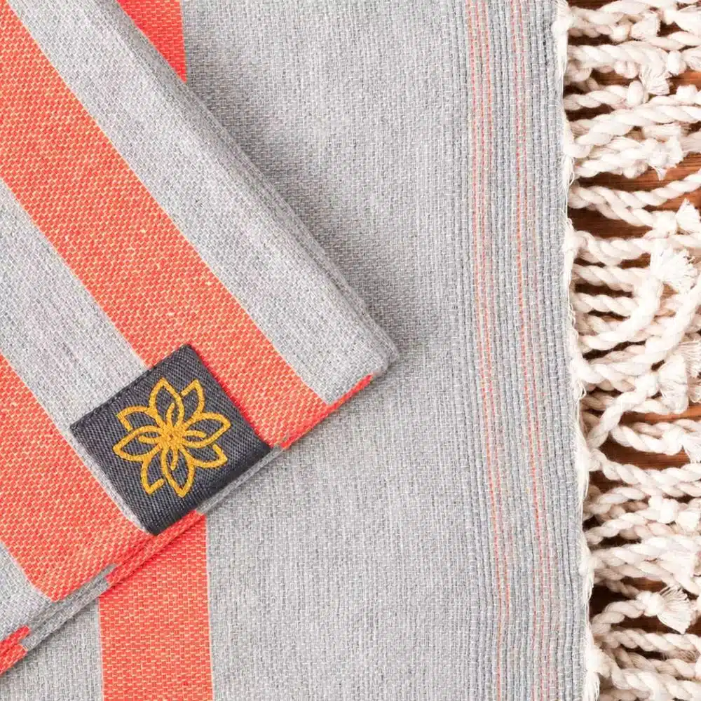 Tuch *Fouta* Hamamtuch Frottee, Neon Orange Fish 180x100cm