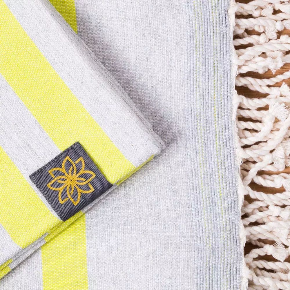 Tuch *Fouta* Hamamtuch Frottee, Neon Yellow Fish 180x100cm