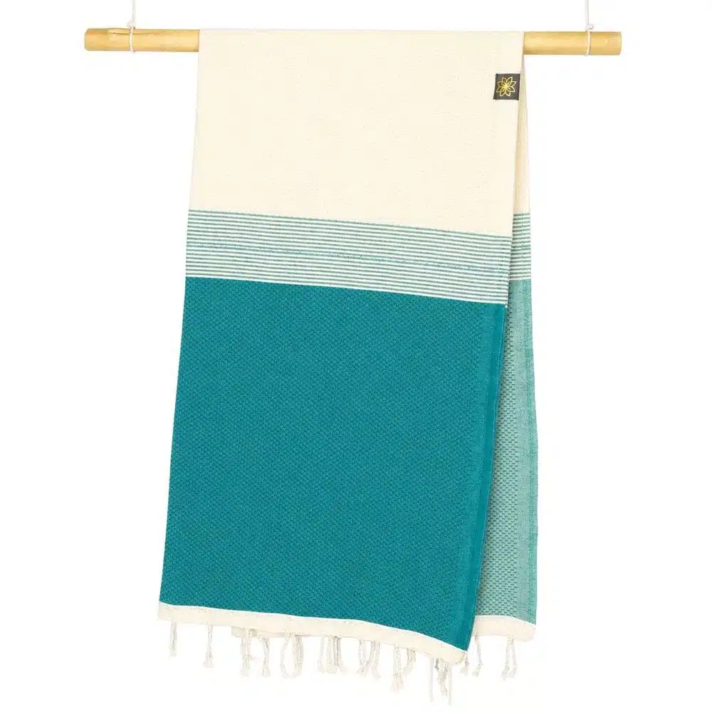 Tuch *Fouta* Hamamtuch Wabenmuster, Emerald Stone *Special Edition* 200x100cm