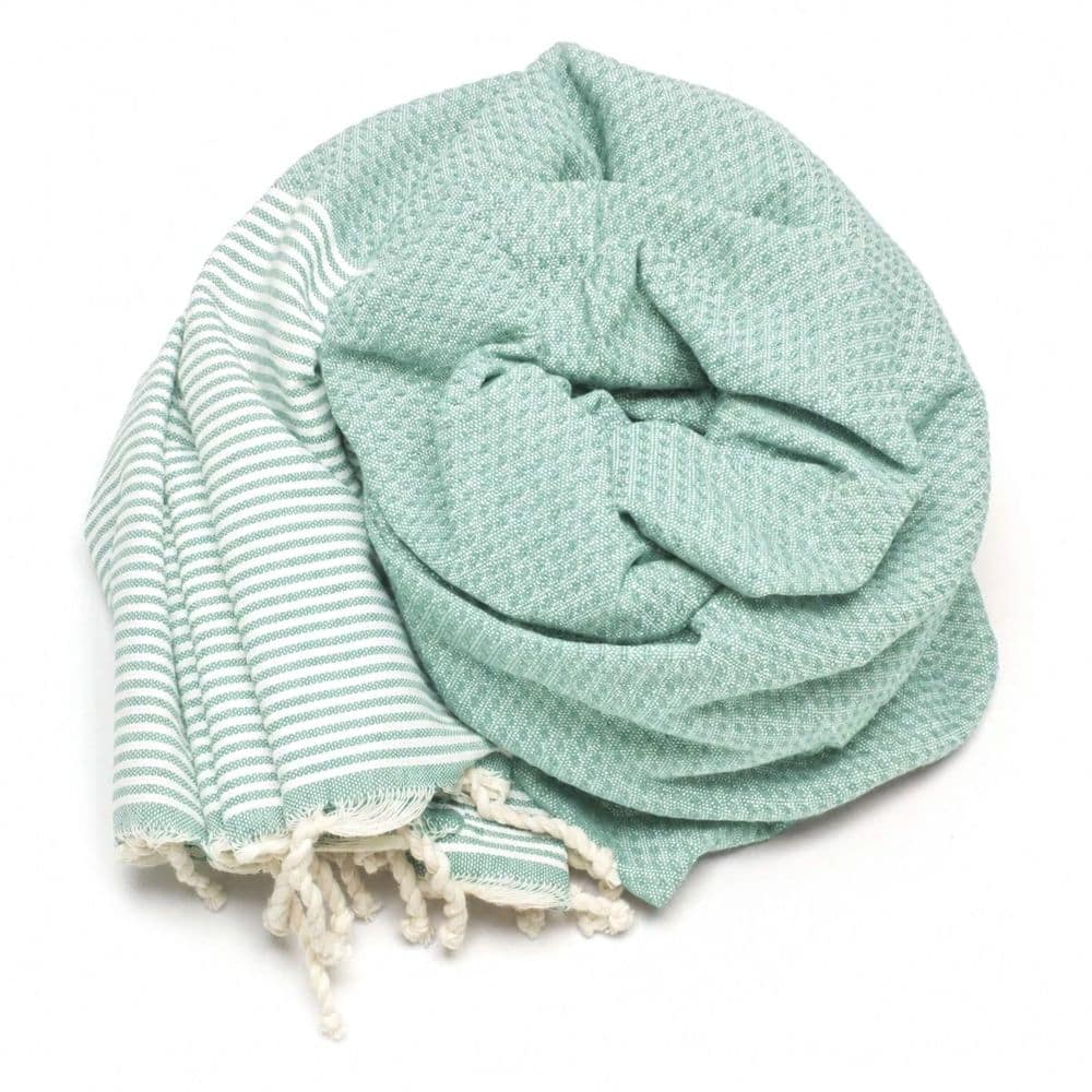 Tuch *Fouta* Hamamtuch Wabenmuster, Coastal Mint 200x100cm