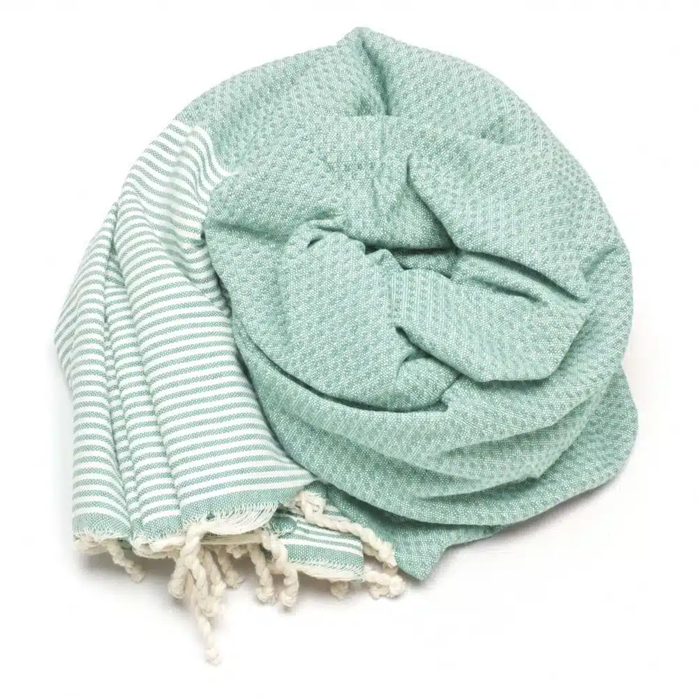 Tuch *Fouta* Hamamtuch Wabenmuster, Coastal Mint 200x100cm
