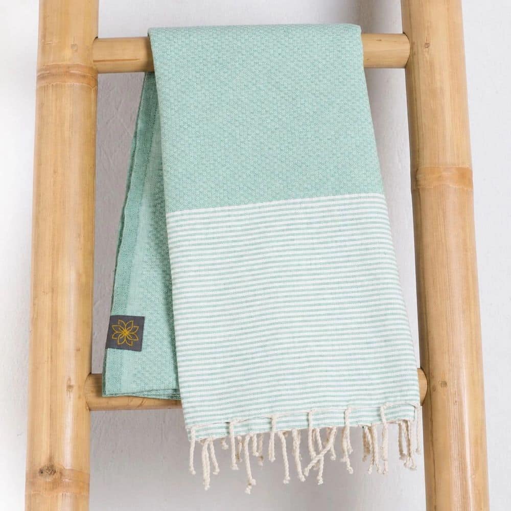 Tuch *Fouta* Hamamtuch Wabenmuster, Coastal Mint 200x100cm