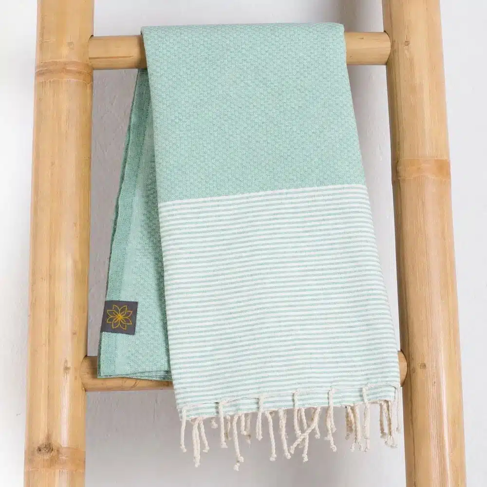 Tuch *Fouta* Hamamtuch Wabenmuster, Coastal Mint 200x100cm