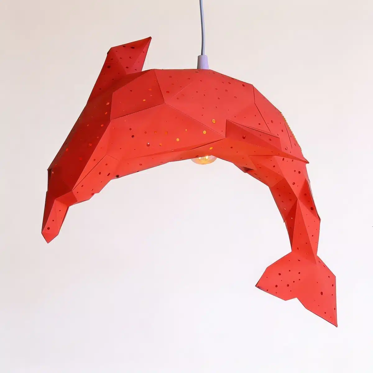 Bubble Delfin-Lampenschirm – DIY-Set, Rot – Produktansicht
