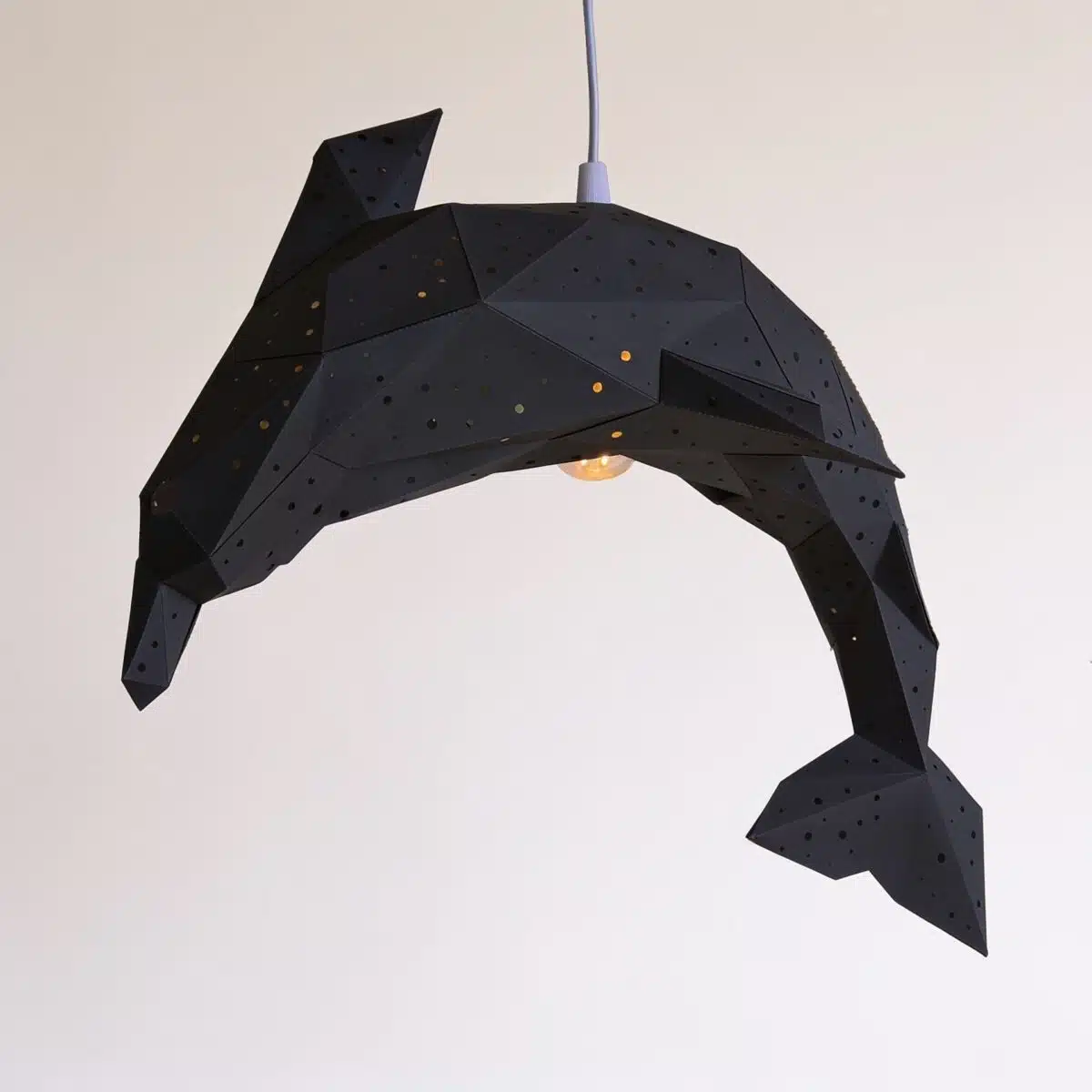 Bubble Delfin-Lampenschirm – DIY-Set, Schwarz – Produktansicht