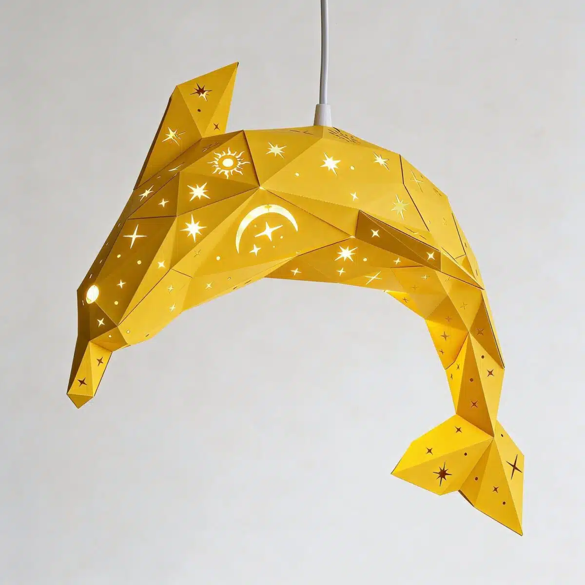 Celestial Delfin-Lampenschirm – DIY-Set, Gelb – Produktansicht