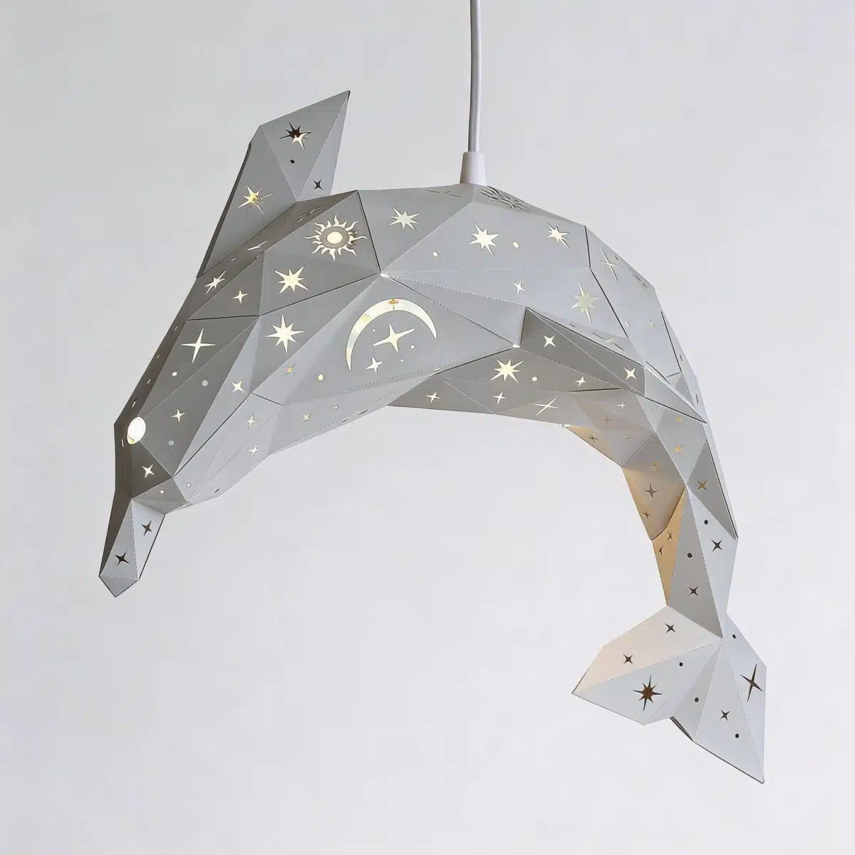 Celestial Delfin-Lampenschirm – DIY-Set, Grau – Produktansicht