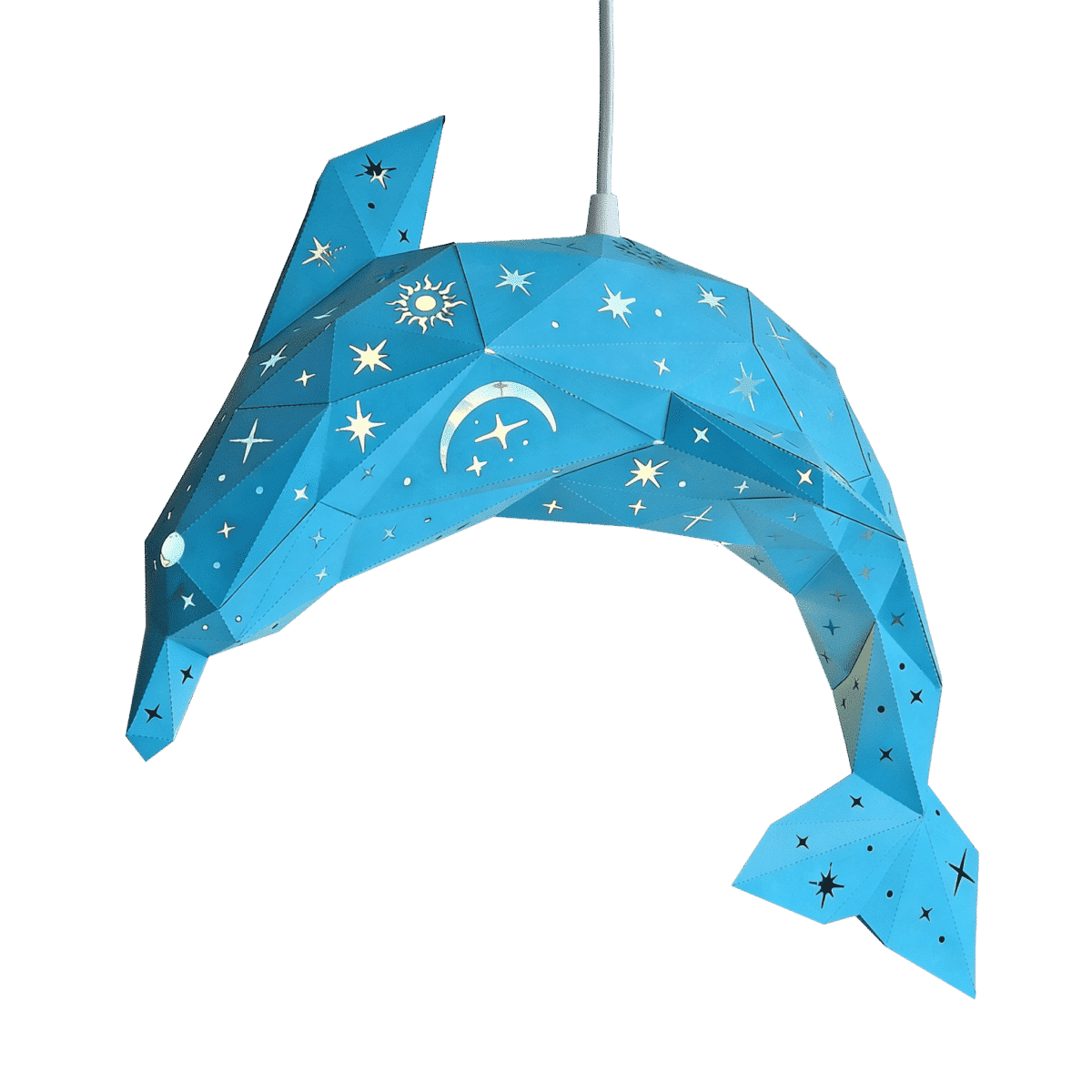Celestial Delfin-Lampenschirm – DIY-Set, Ozeanblau – Produktansicht
