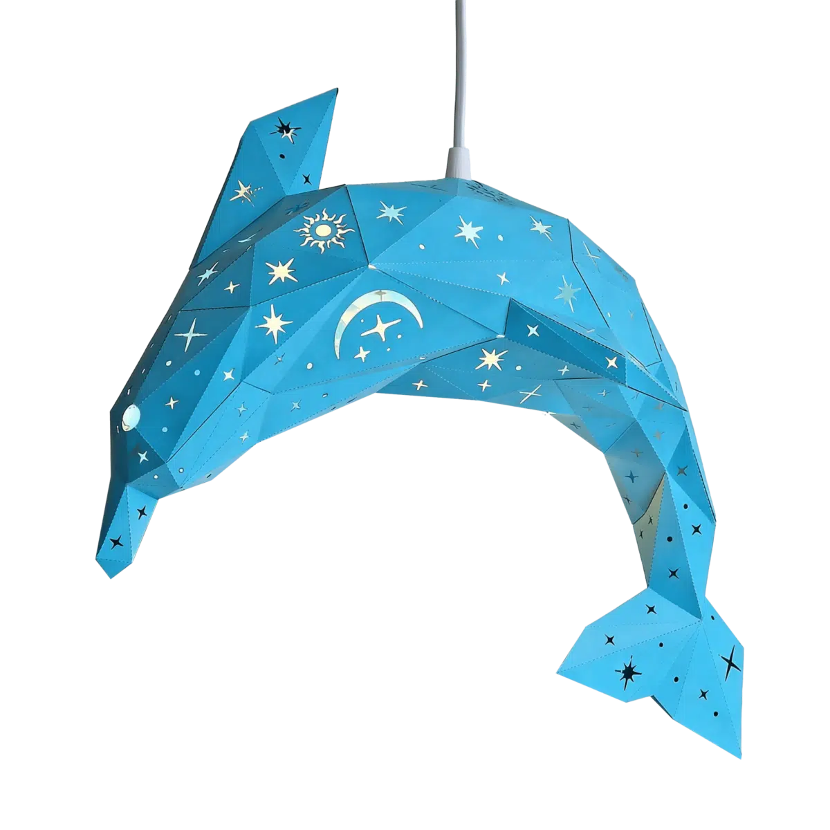 Celestial Delfin-Lampenschirm – DIY-Set, Ozeanblau – Produktansicht