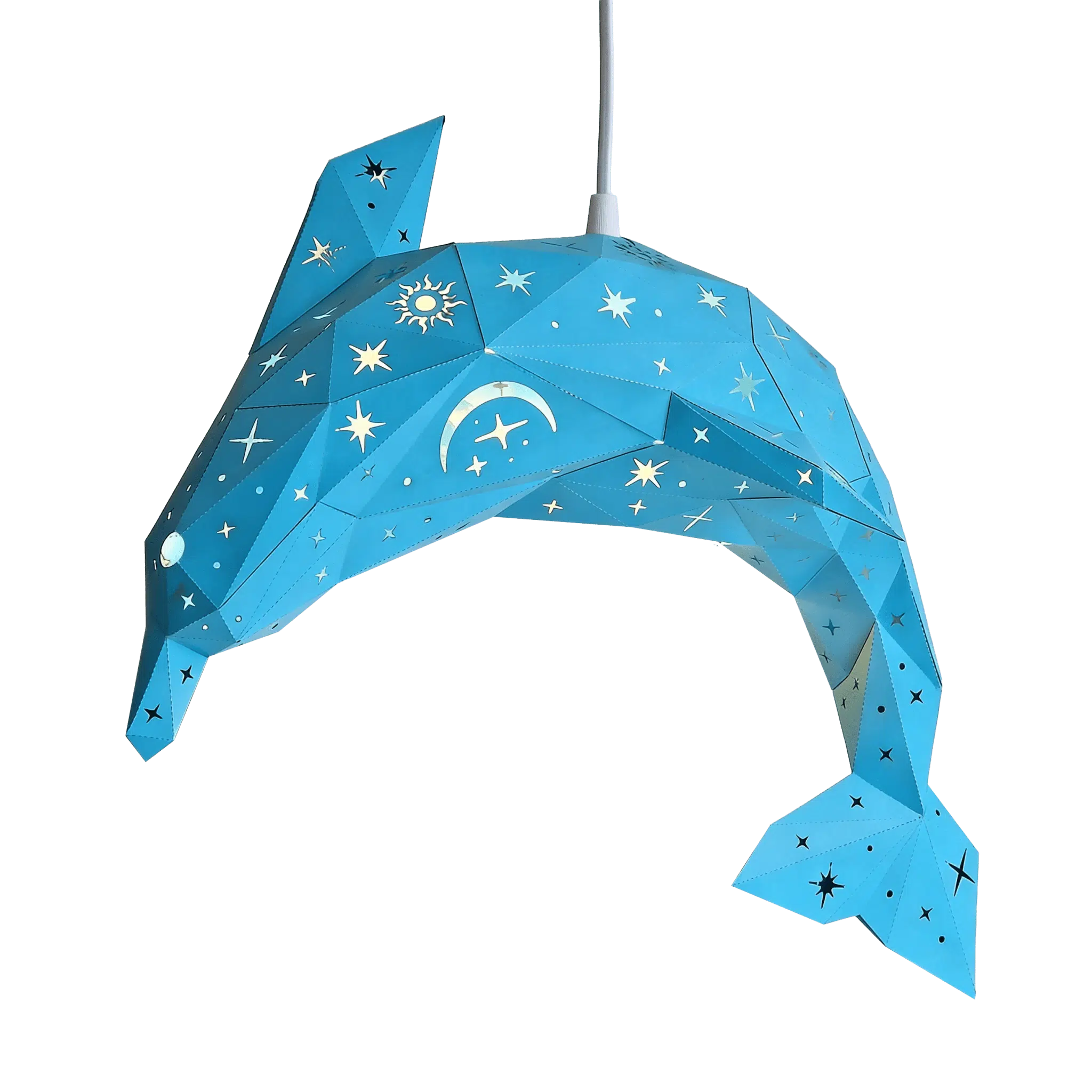 Celestial Delfin-Lampenschirm – DIY-Set, Ozeanblau – Produktansicht