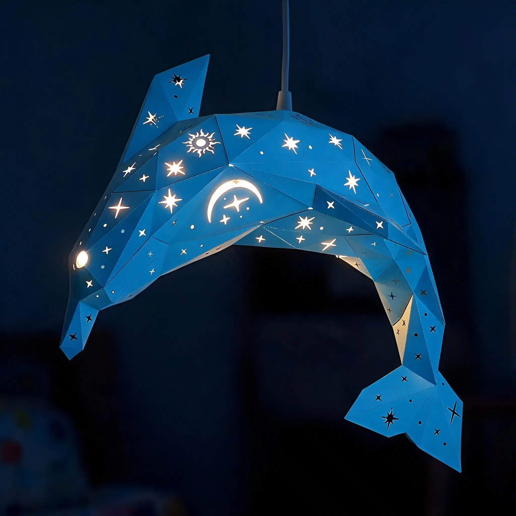 Celestial Delfin-Lampenschirm – DIY-Set, Ozeanblau – weitere Ansicht