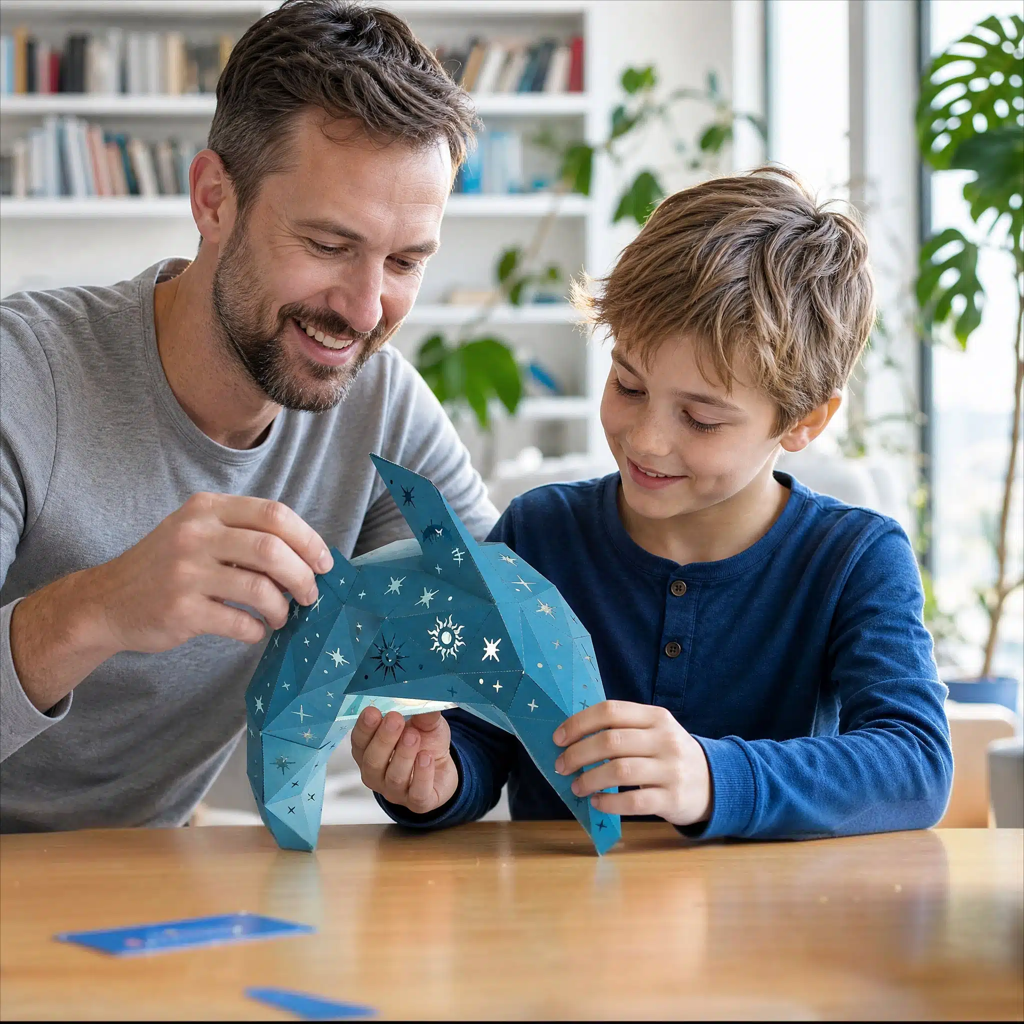 Celestial Delfin-Lampenschirm – DIY-Set, Ozeanblau – weitere Ansicht