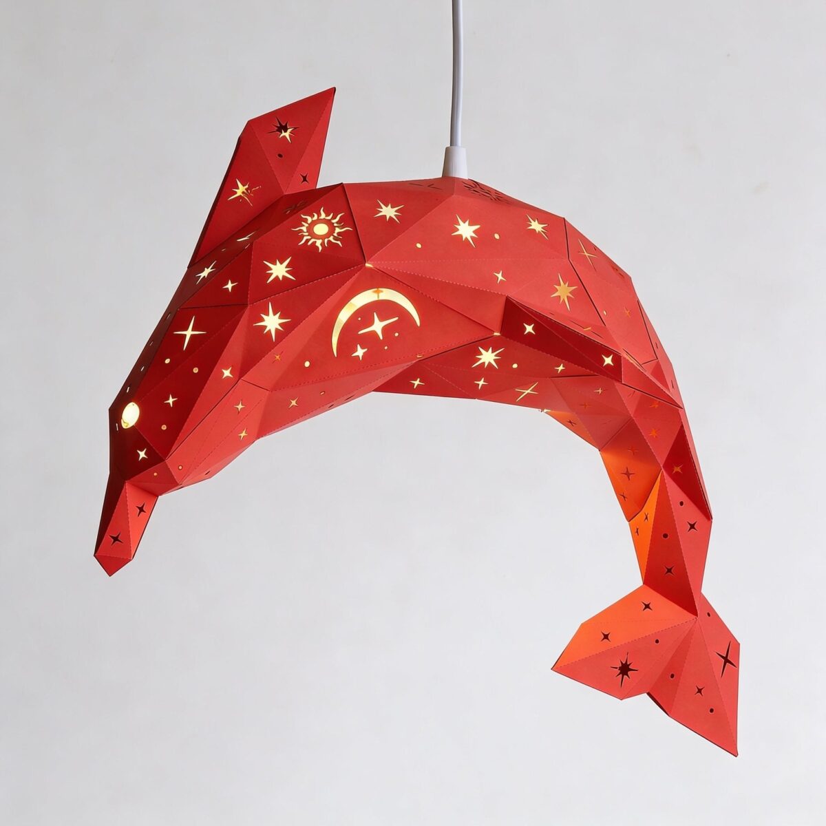 Celestial Delfin-Lampenschirm – DIY-Set, Rot – Produktansicht