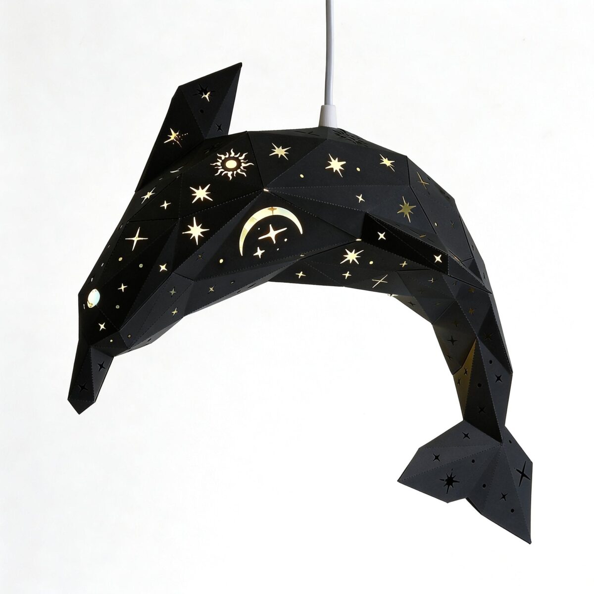 Celestial Delfin-Lampenschirm – DIY-Set, Schwarz – Produktansicht