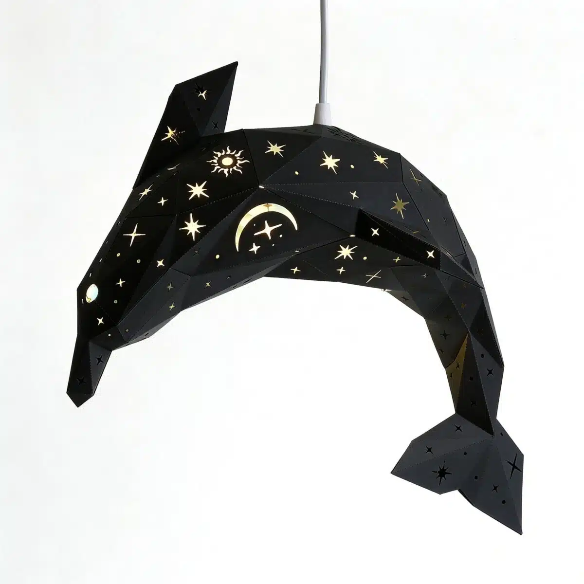 Celestial Delfin-Lampenschirm – DIY-Set, Schwarz – Produktansicht