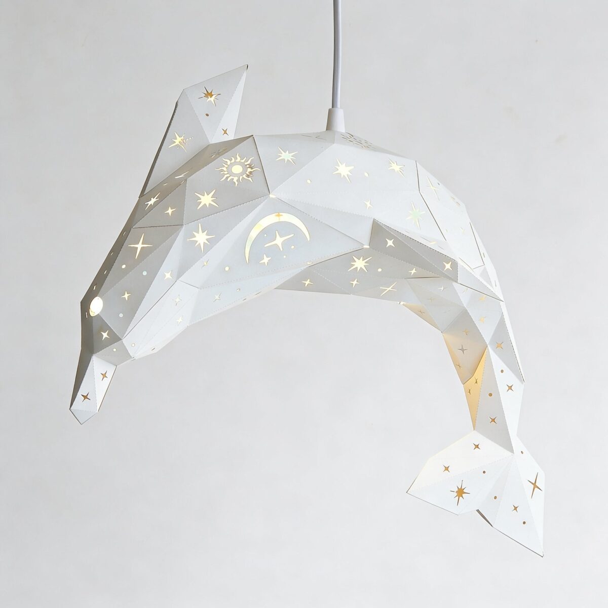 Celestial Delfin-Lampenschirm – DIY-Set, Weiß – Produktansicht