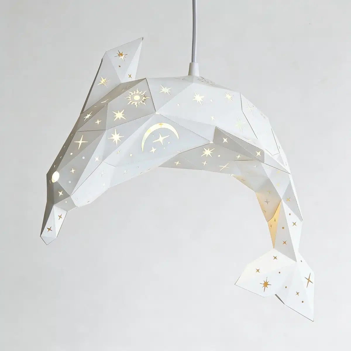 Celestial Delfin-Lampenschirm – DIY-Set, Weiß – Produktansicht