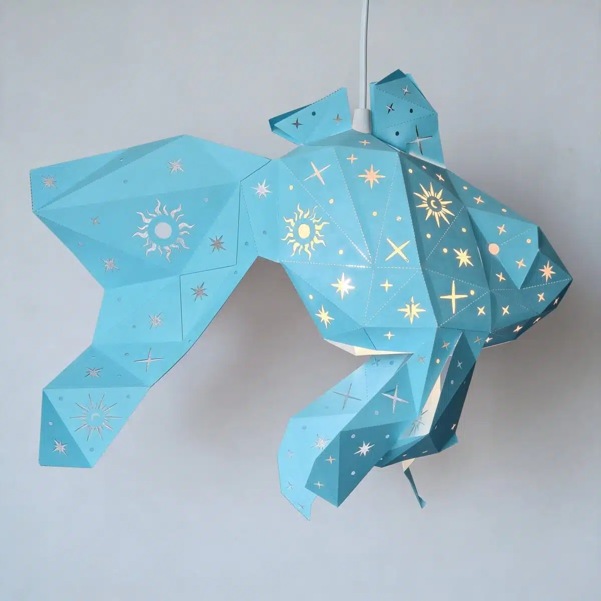 Celestial Goldfisch-Lampenschirm – DIY-Set, Ozeanblau – Produktansicht