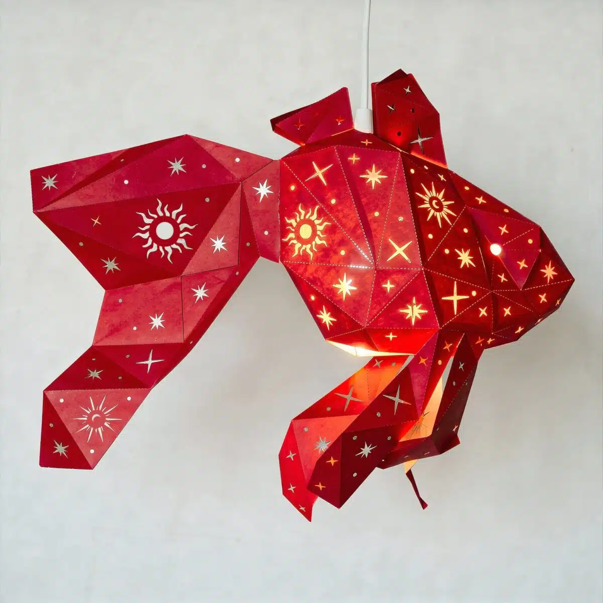 Celestial Goldfisch-Lampenschirm – DIY-Set, Rot – Produktansicht
