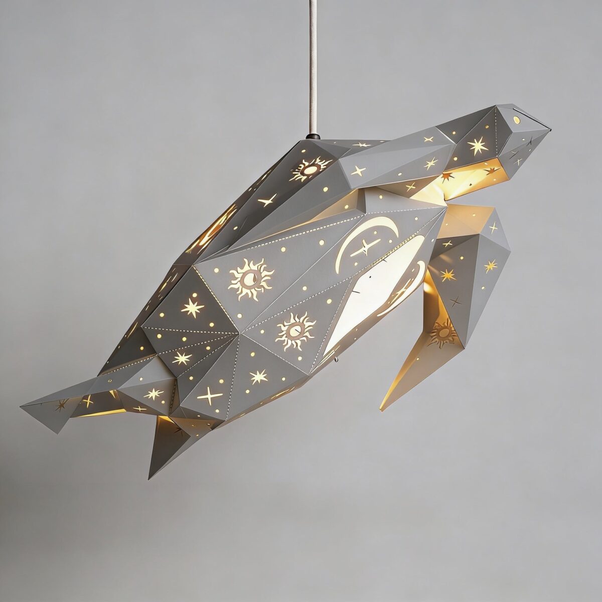 Celestial Meeresschildkröten-Lampenschirm – DIY-Set, Grau – Produktansicht