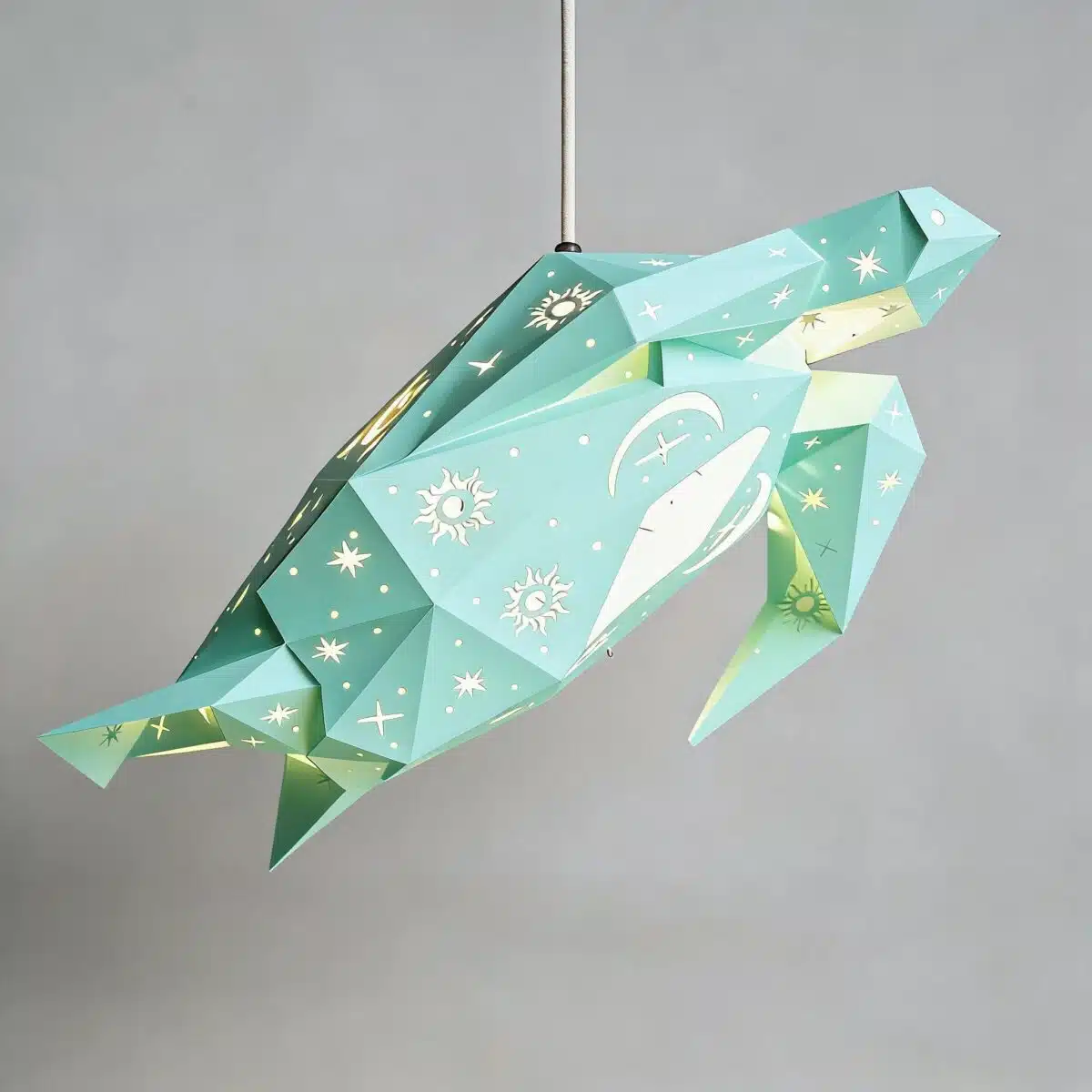 Celestial Meeresschildkröten-Lampenschirm – DIY-Set, Mint – Produktansicht