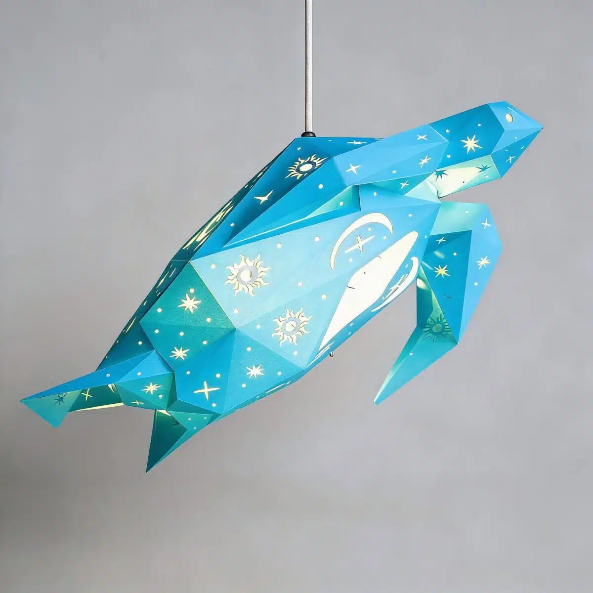 Celestial Meeresschildkröten-Lampenschirm – DIY-Set, Ozeanblau – Produktansicht