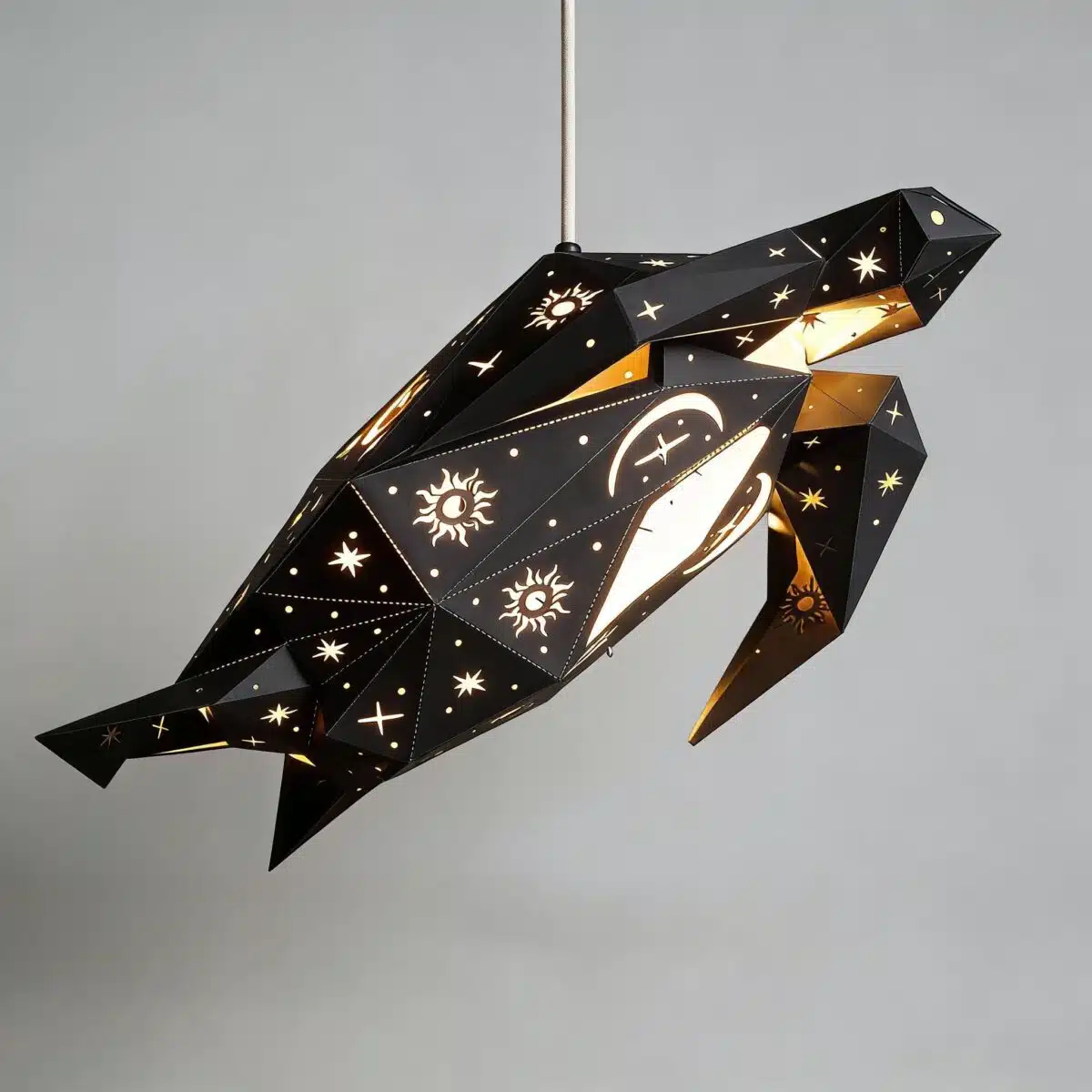 Celestial Meeresschildkröten-Lampenschirm – DIY-Set, Schwarz – Produktansicht