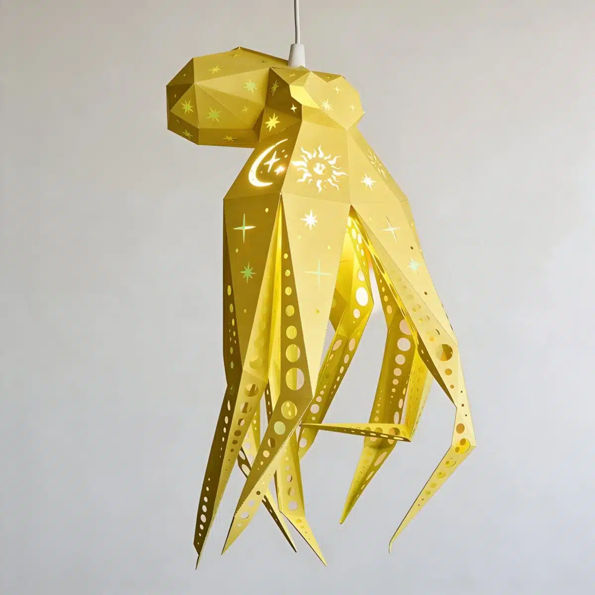 Celestial Oktopus-Lampenschirm – DIY-Set, Gelb – Produktansicht