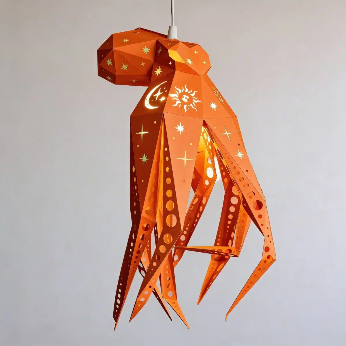 Celestial Oktopus-Lampenschirm – DIY-Set, Orange – Produktansicht