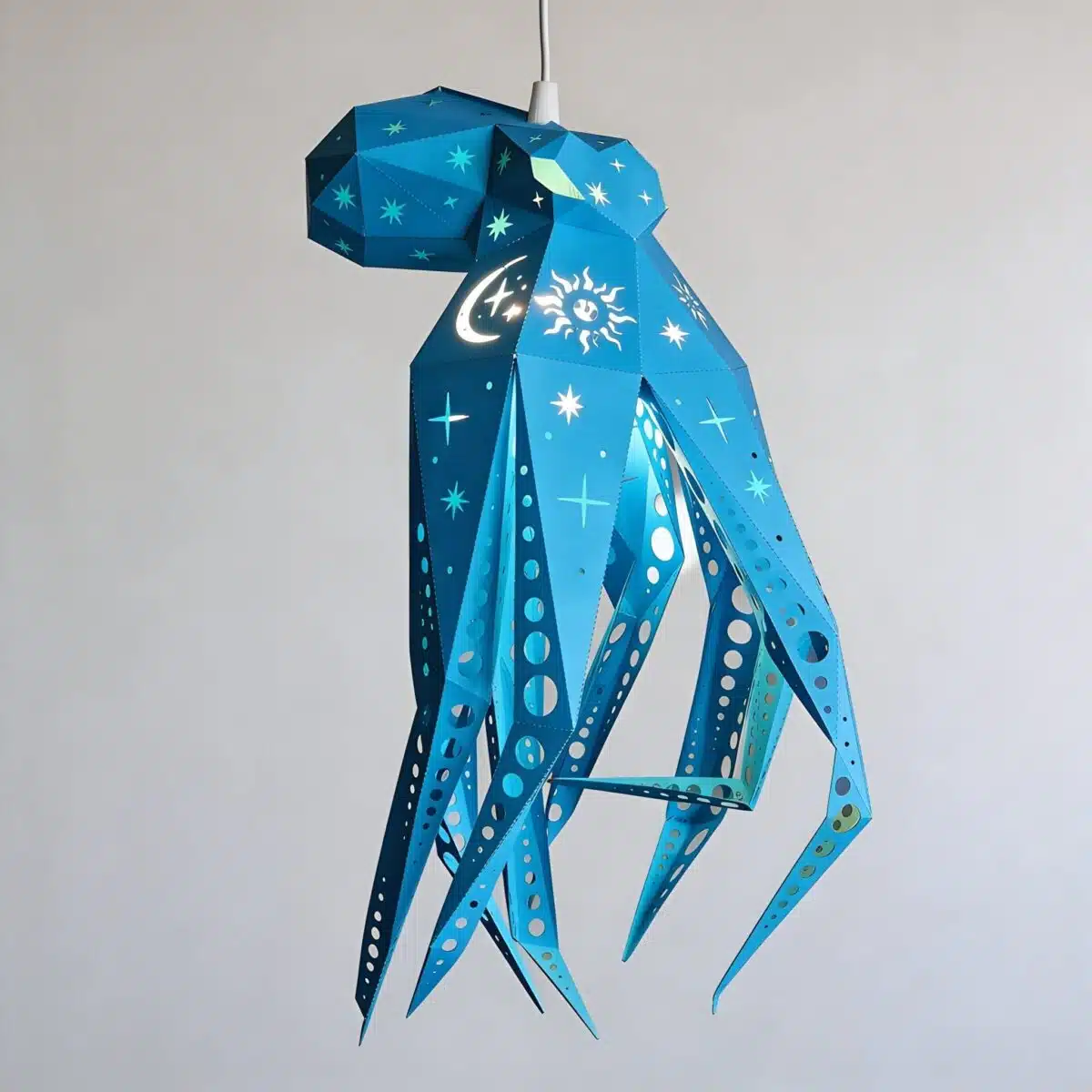 Celestial Oktopus-Lampenschirm – DIY-Set, Ozeanblau – Produktansicht