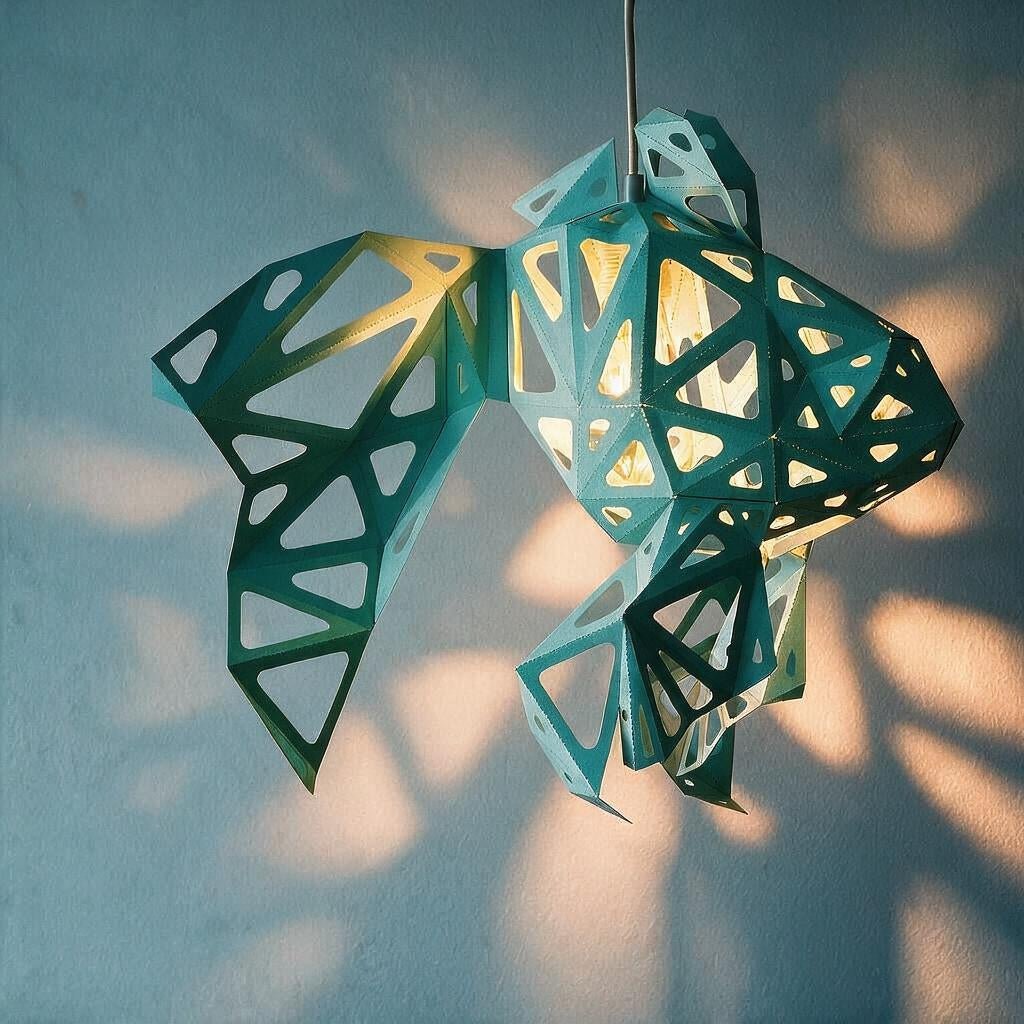 Coral Goldfisch-Lampenschirm – DIY-Set, Mint – Produktansicht