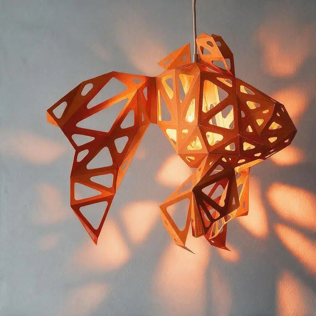 Coral Goldfisch-Lampenschirm – DIY-Set, Orange – Produktansicht